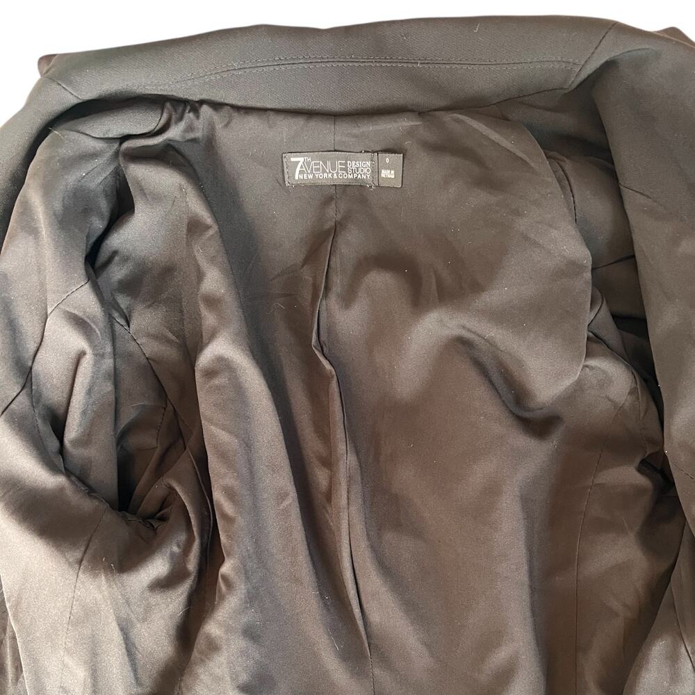 7th Avenue Women’s Black Tailored Blazer – One Button – Workwear – Size 0 - Picture 7 of 8